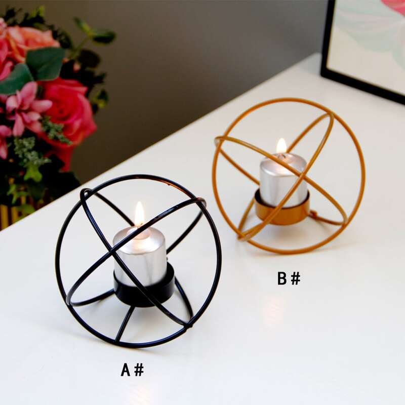 

1pc Iron Frame Candle Holder, Multicolor