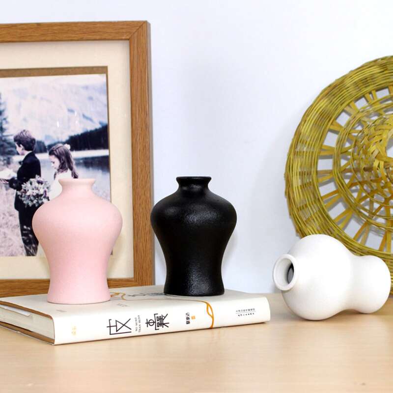 

1pc Solid Ceramic Flower Vase, Multicolor