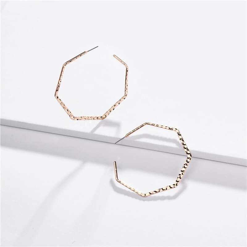 

Metal Geometric Cuff Earrings, Gold