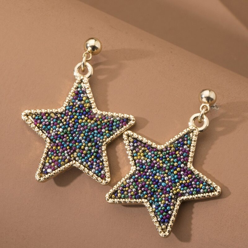 

Star Charm Drop Earrings, Multicolor