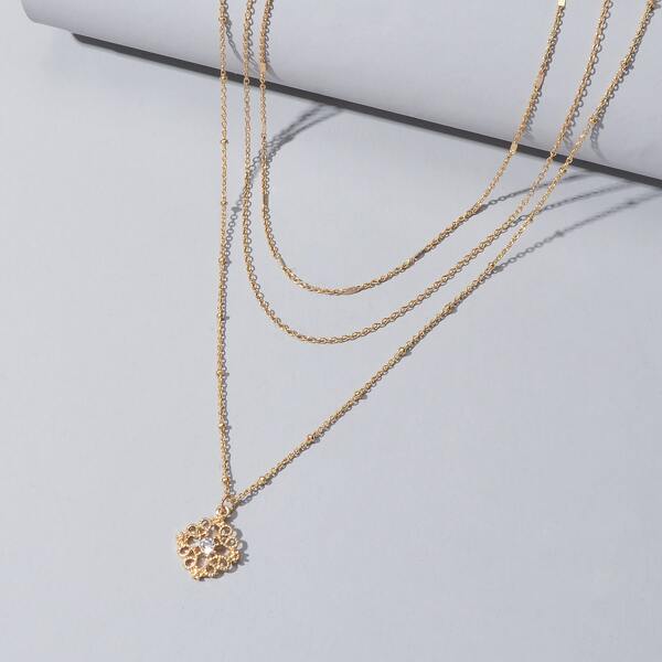 

Ожерелье со стразами 3шт, Золотистый