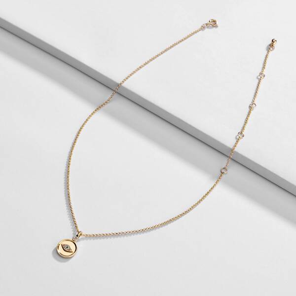 

Eye Charm Necklace, Gold