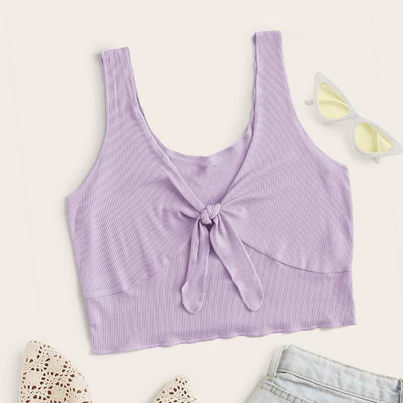 

Knot Purple Crop Tank