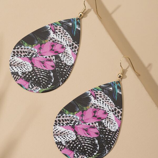 

Tropical Pattern Drop Earrings, Multicolor