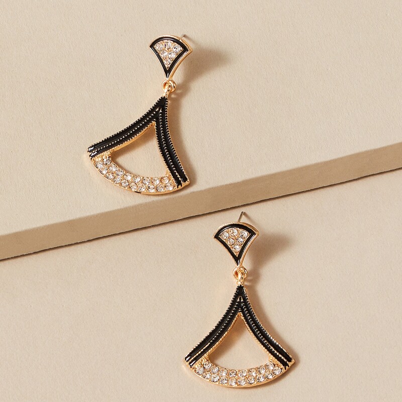 

1pair Rhinestone Drop Earrings, Multicolor