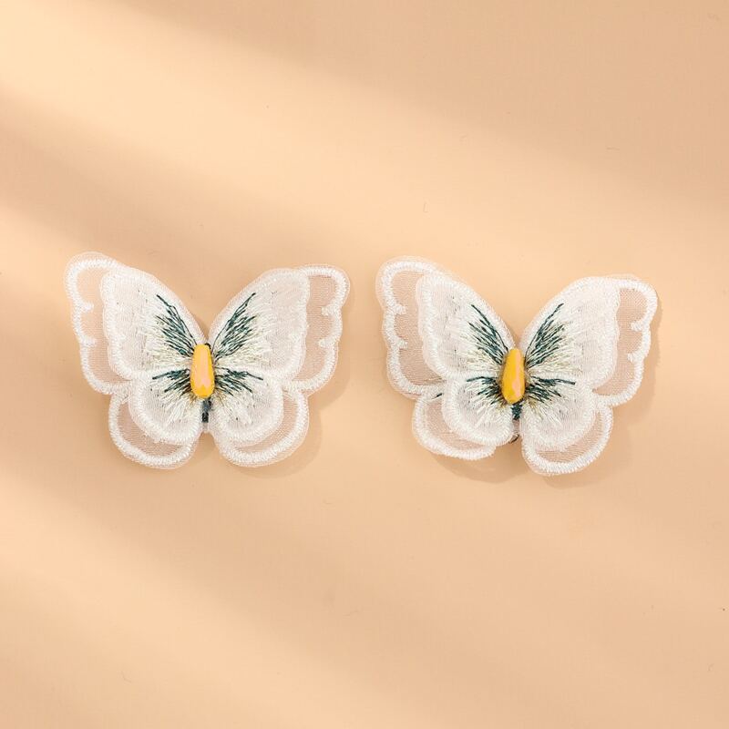 

1pair Butterfly Earrings, White