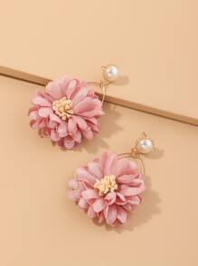 1對花卉耳墜 - 粉色 - 查看 2