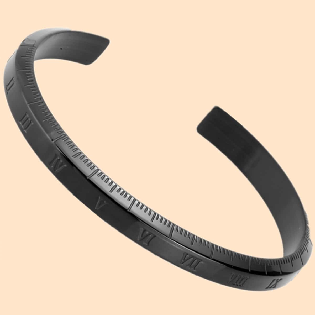 

1pc Guys Roman Numerals Bracelet, Black
