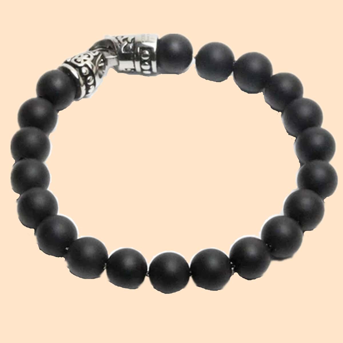 

1pc Guys Beaded Bracelet, Black