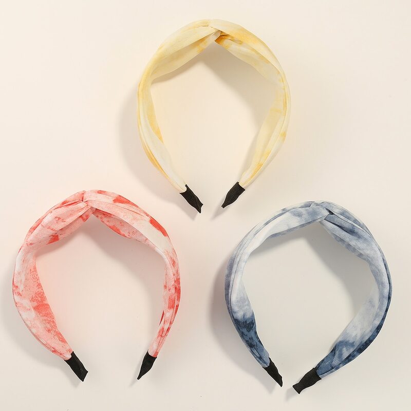 

3pcs Tie Dye Pattern Hair Hoop, Multicolor