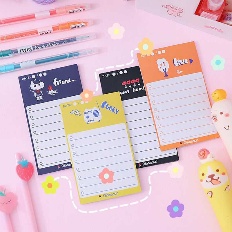 

1pack Cartoon Design Random Memo Pad, Multicolor