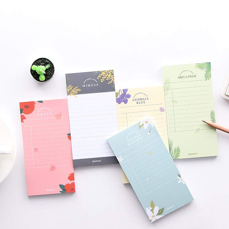 

1pack Flower Print Memo Pad, Multicolor