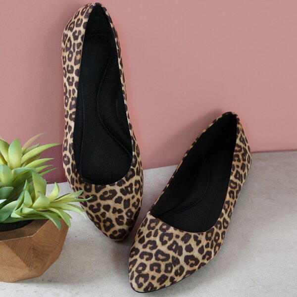 

Pointed Toe Slip On Ballerina Flats, Multicolor