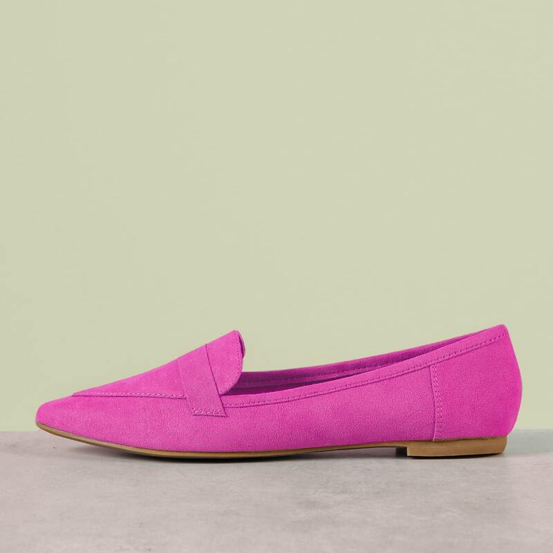 

Pointed Toe Slip On Flats, Hot pink