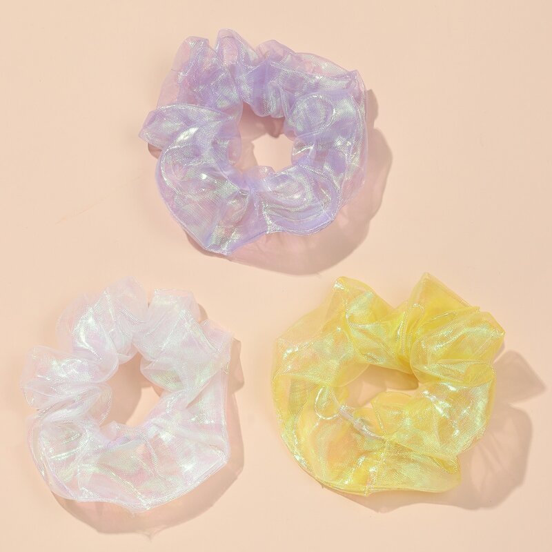 

3pcs Neon Mesh Scrunchie, Multicolor