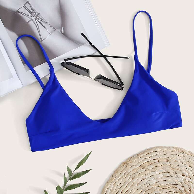 

Adjustable Strap Bikini Top, Blue