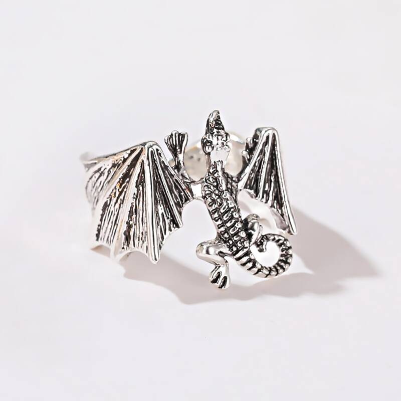 

1pc Guys Pterosaur Rings, Silver