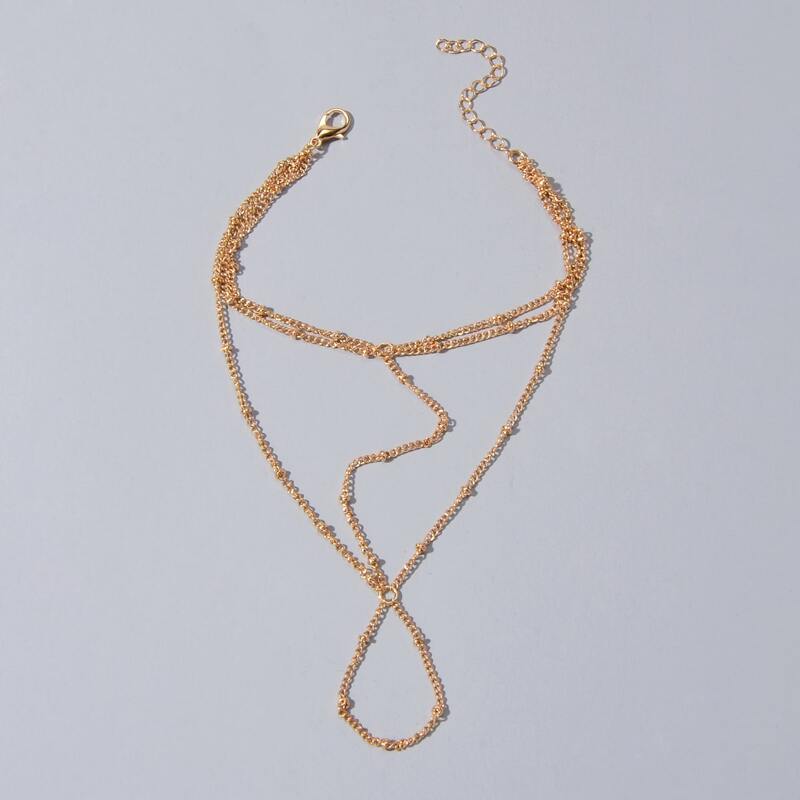 

1pc Layered Hand Chain, Gold