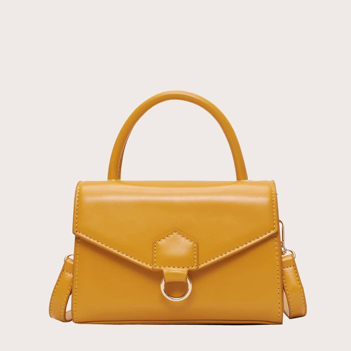 

Minimalist Flap Satchel Bag, Yellow
