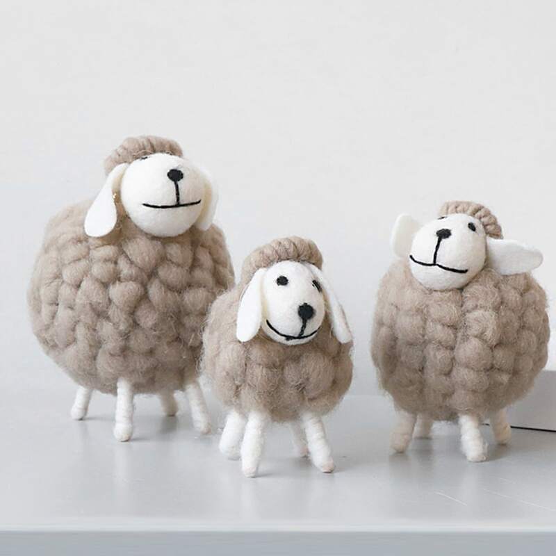

1pc Sheep Design Decorative Object, Grey
