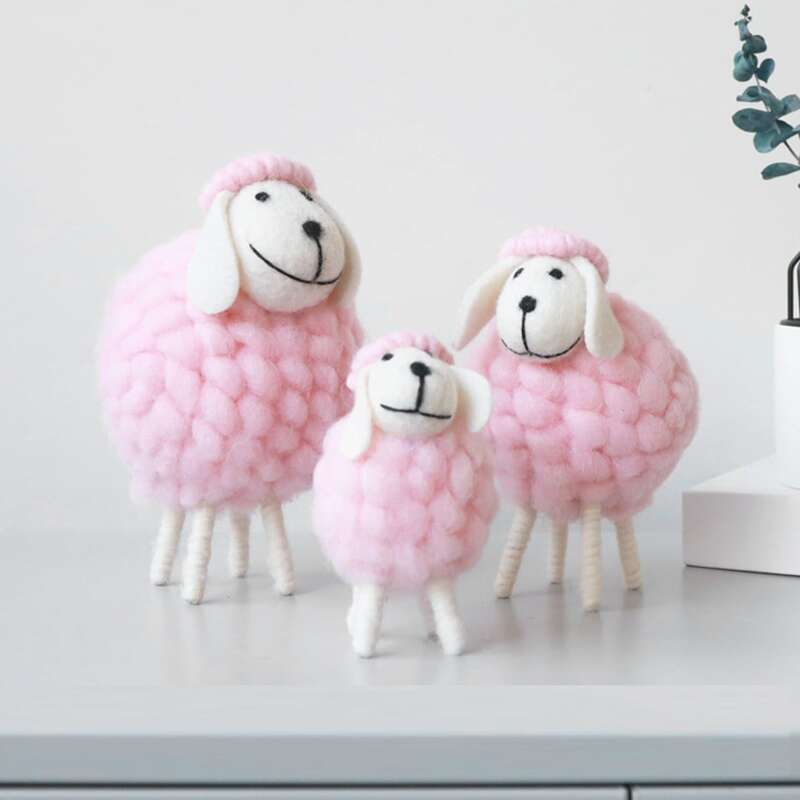 

1pc Sheep Design Decorative Object, Pink