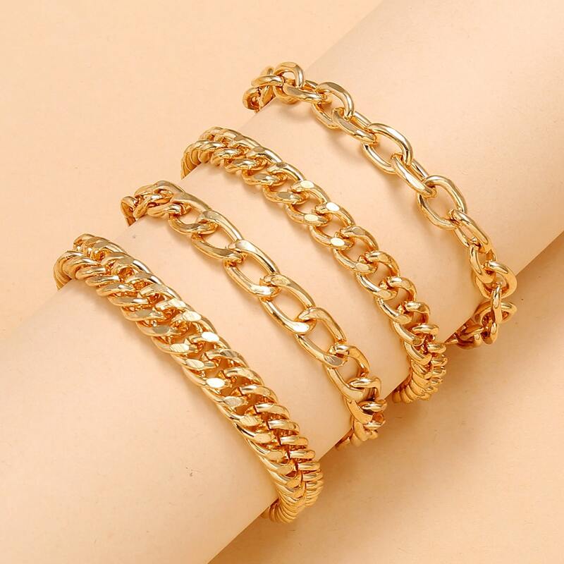 

4pcs Chain Bracelet, Gold