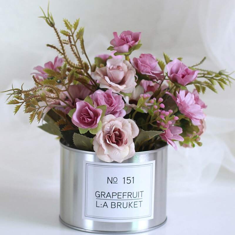 

1pc Artificial Flower With Pot, Multicolor