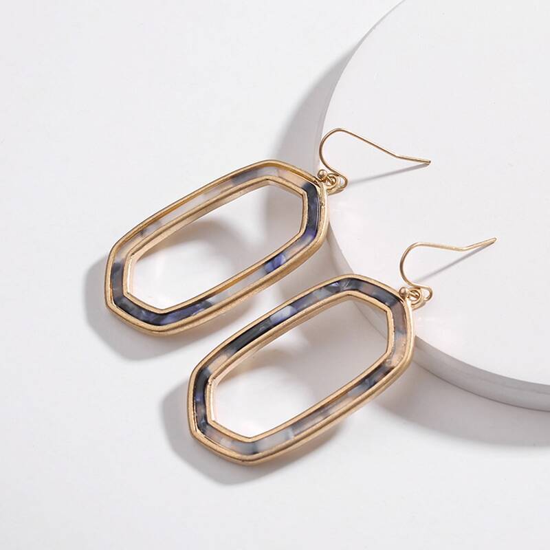 

Hollow Out Geometric Earrings, Gold