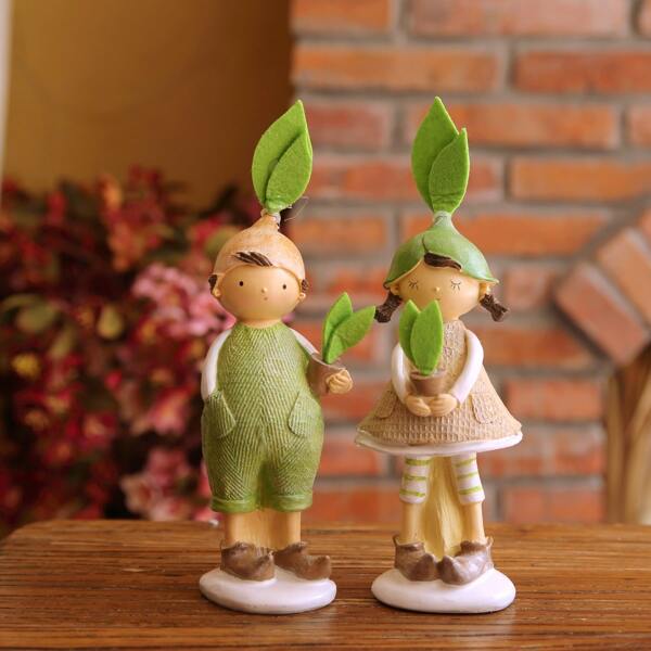 

2pcs Cartoon Figure Decorative Object, Multicolor