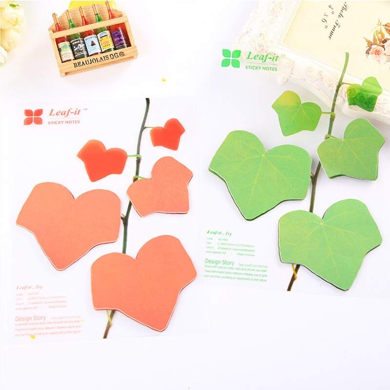 

1pack Leaf Shaped Random Sticky Note, Multicolor