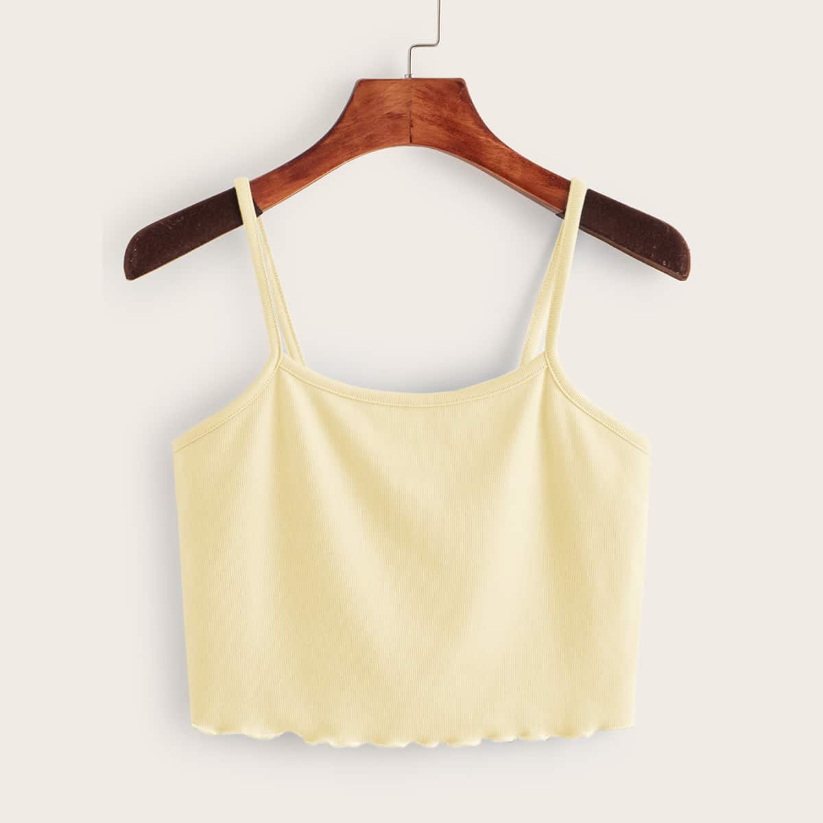 

Lettuce Trim Crop Cami, Yellow pastel