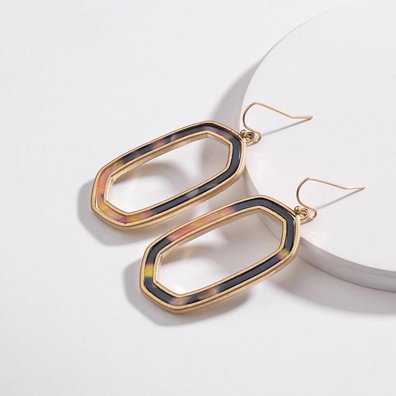 

Hollow Out Geometric Earrings, Gold