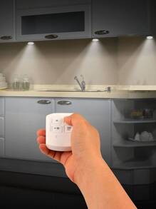 1 Set Of 3 Lights With Remote Control, High Brightness Battery Operated Wall Lamp, Warm/White Light Eye-Caring Bedside Lighting, Dimmable, Timer, Cabinet/Kitchen Lighting - White - View 3