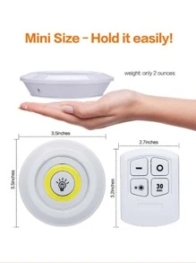 1 Set Of 3 Lights With Remote Control, High Brightness Battery Operated Wall Lamp, Warm/White Light Eye-Caring Bedside Lighting, Dimmable, Timer, Cabinet/Kitchen Lighting - White - View 4