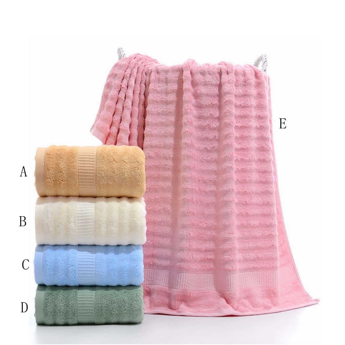 

1pc Solid Bath Towel, Multicolor