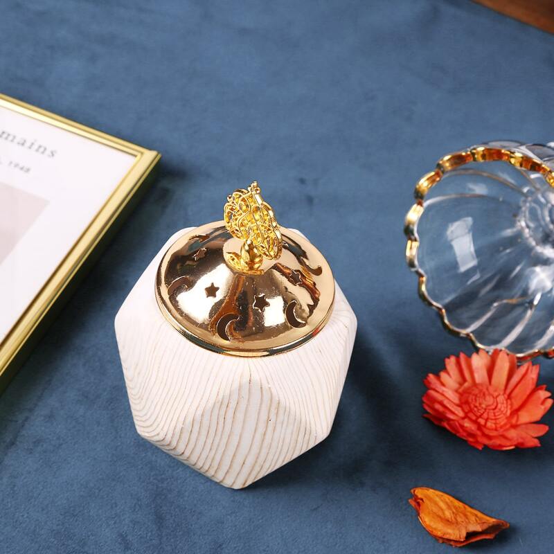 

1pc Ceramic Incense Burner With Lid, Multicolor
