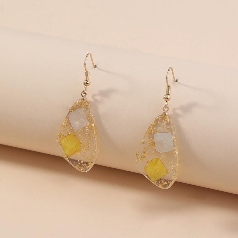 

Geometric Shaped Drop Earrings, Multicolor