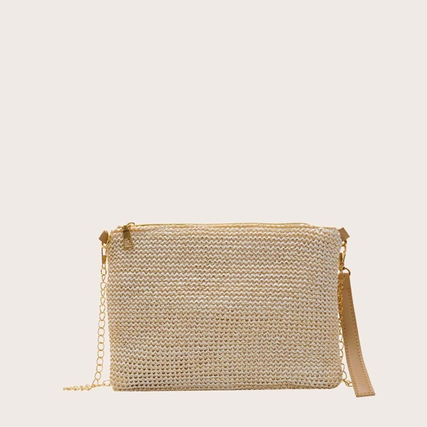 

Braided Chain Crossbody Bag, Khaki