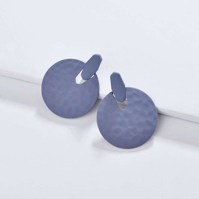 

Round Drop Earrings, Blue