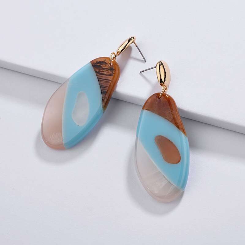 

Color Block Drop Earrings, Multicolor
