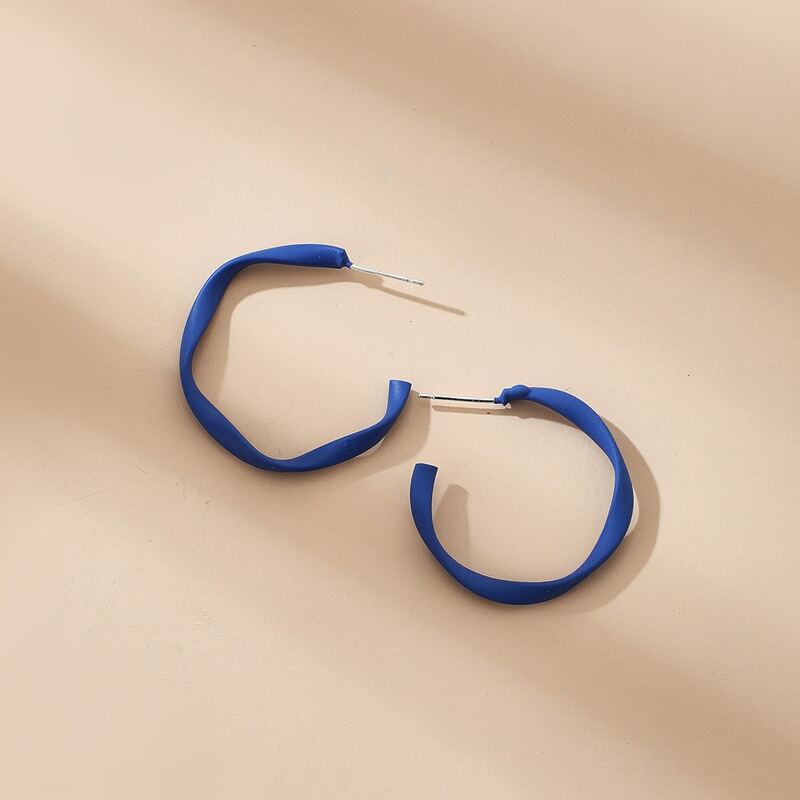 

Structured Cuff Hoop Earrings, Blue