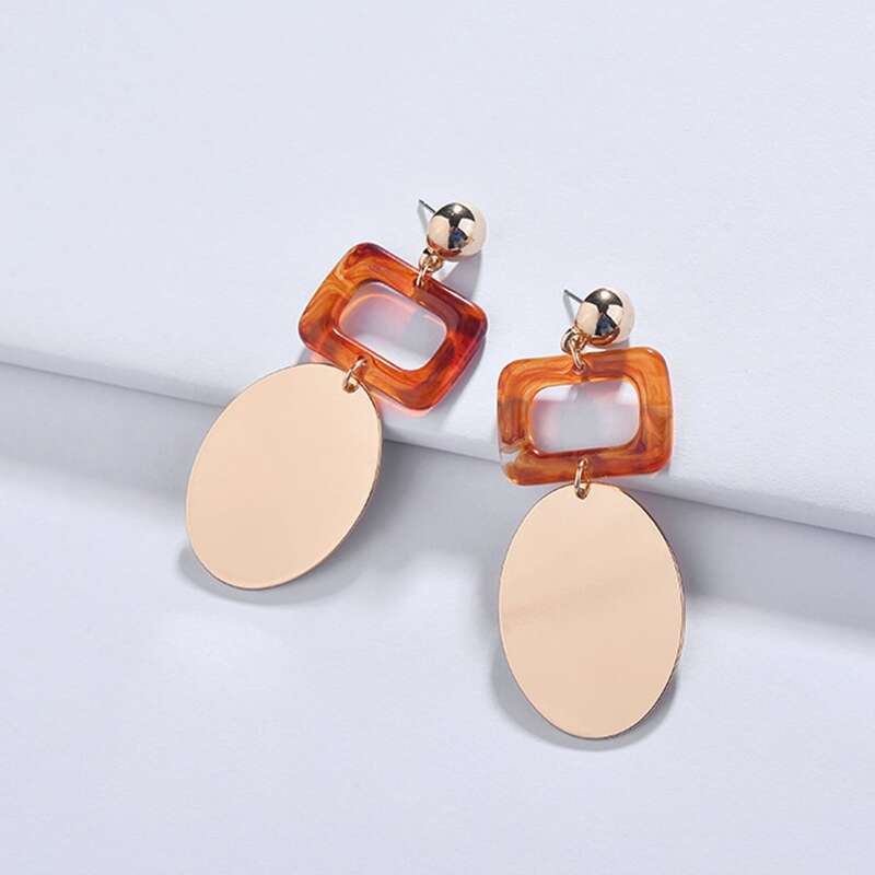 

Geometric Drop Earrings, Gold