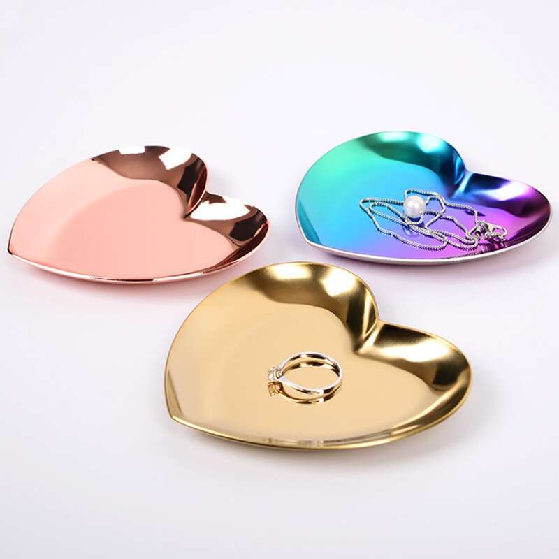 

1pc Heart Shaped Jewelry Tray, Multicolor