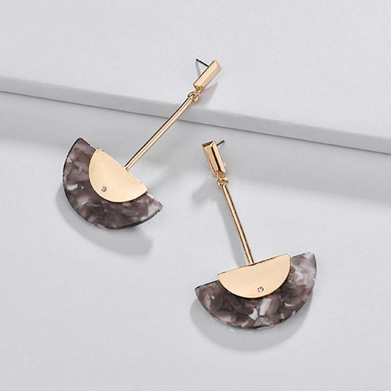 

Half Circle Drop Earrings, Multicolor