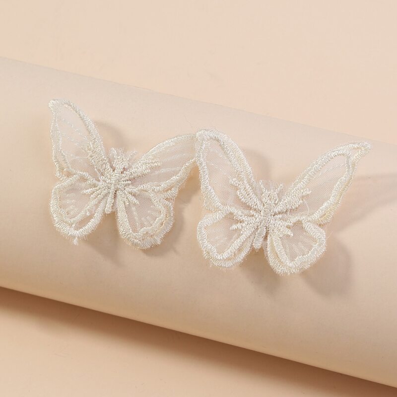 

Butterfly Design Stud Earrings, White