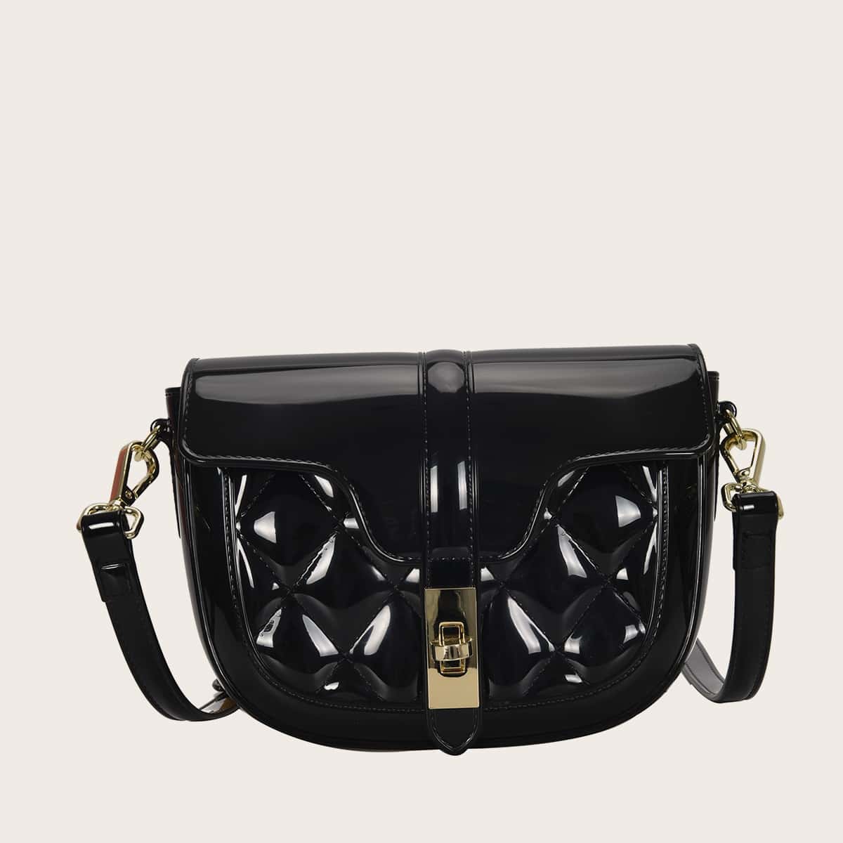 

Quilted Crossbody Bag, Black