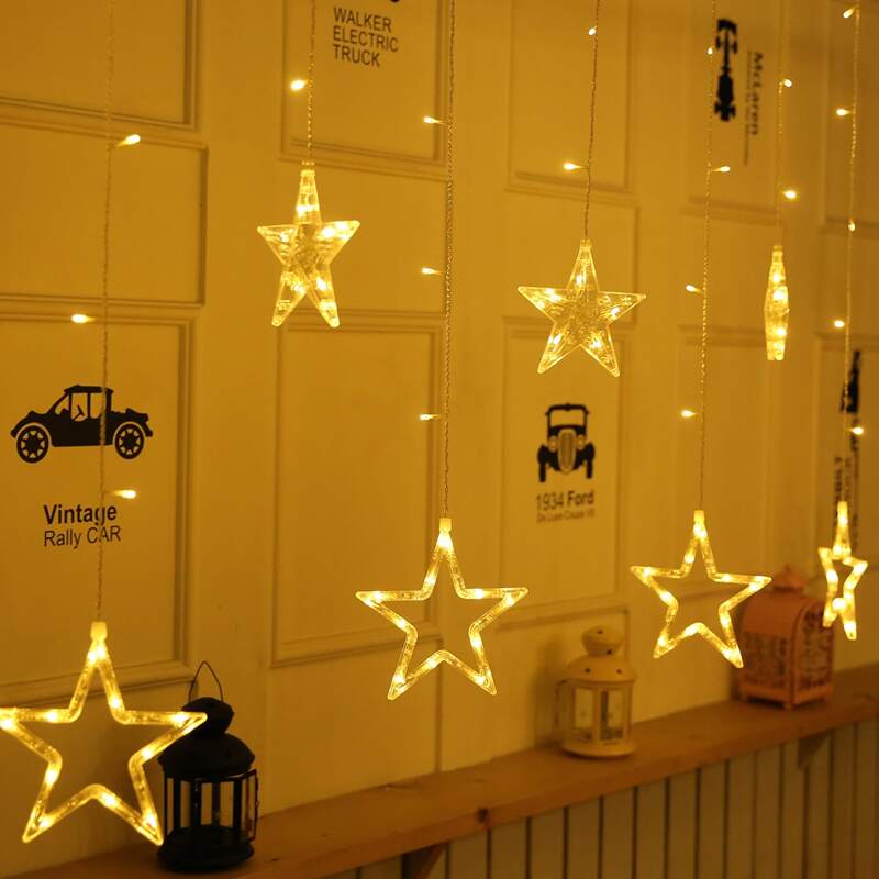 

Star Decor Hanging String Light, Yellow