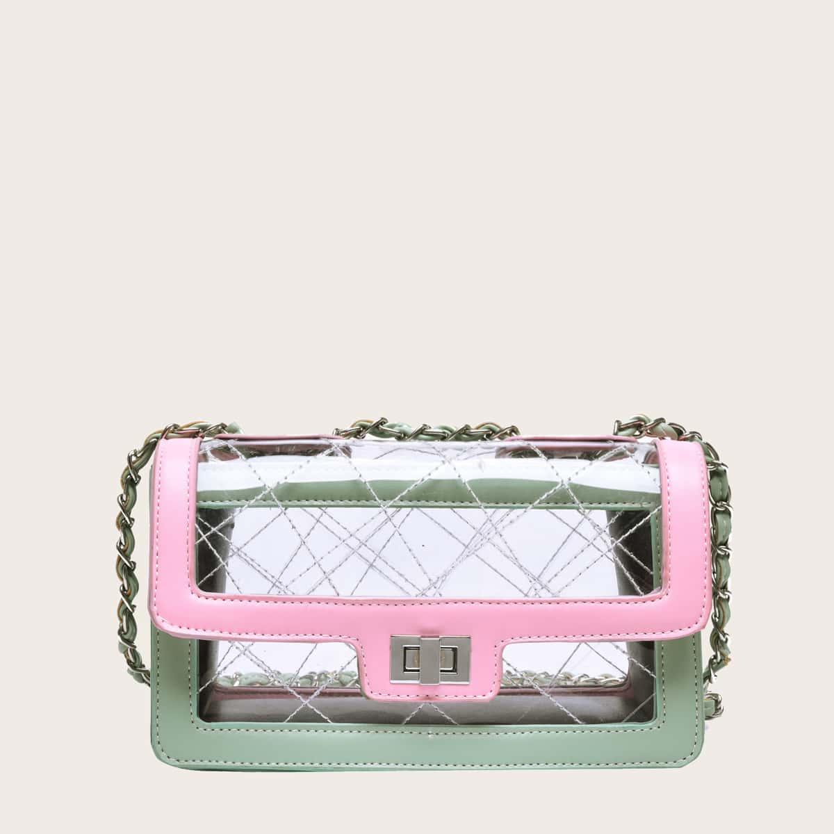 

Colorblock Clear Crossbody Bag, Multicolor