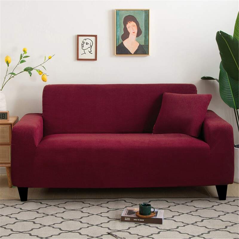 

Solid Stretchy Sofa Cover Without Cushion Cover, Red