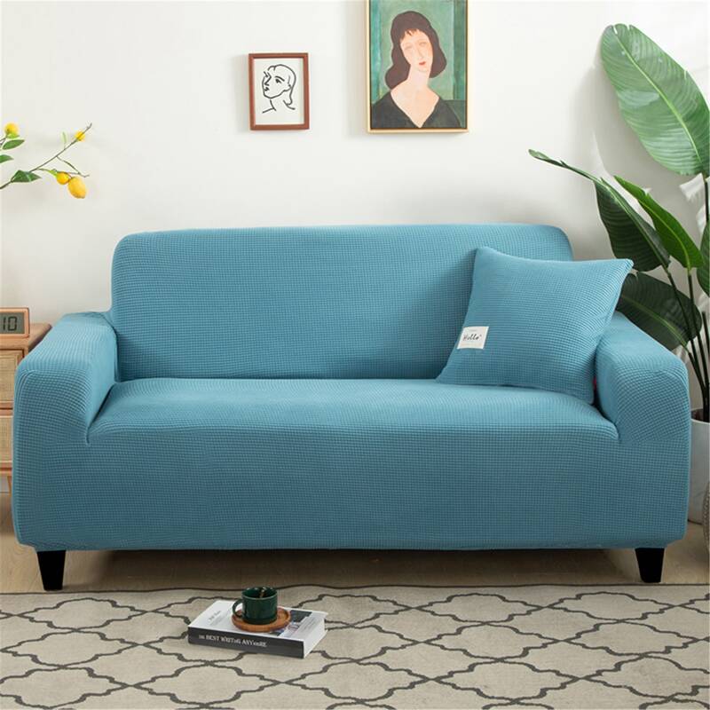 

Solid Stretchy Sofa Cover Without Cushion Cover, Blue